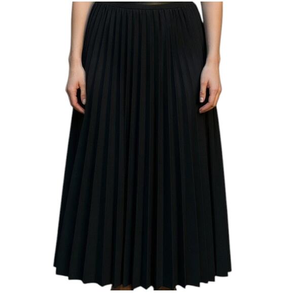 Vintage ESPRIT DE CORP Black Pleated Maxi Skirt 9 10‎ Whimsigoth Dark Academia - Picture 5 of 5